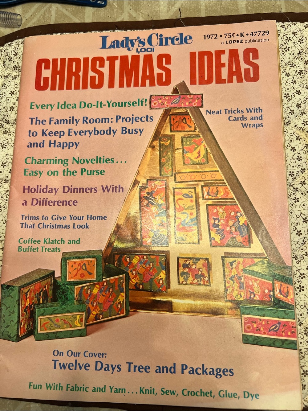 1972 Lady’s Circle Christmas Ideas Magazine - Pink Cover